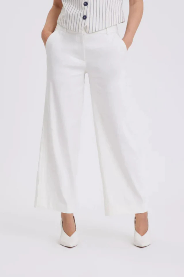 31173 CREAM WHITE LINEN ANKLE