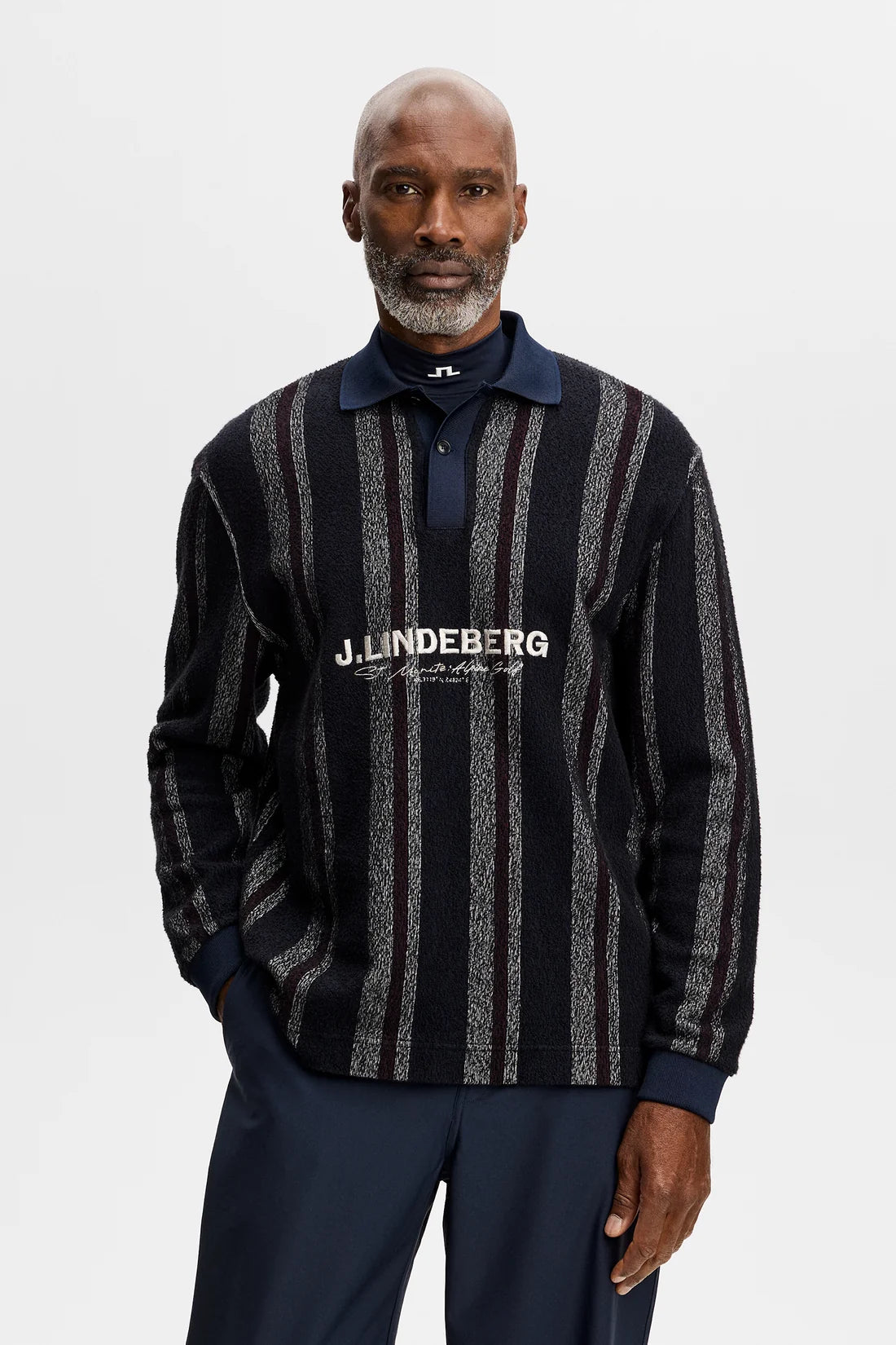O630 GARRETT POLO STRIPE NAVY