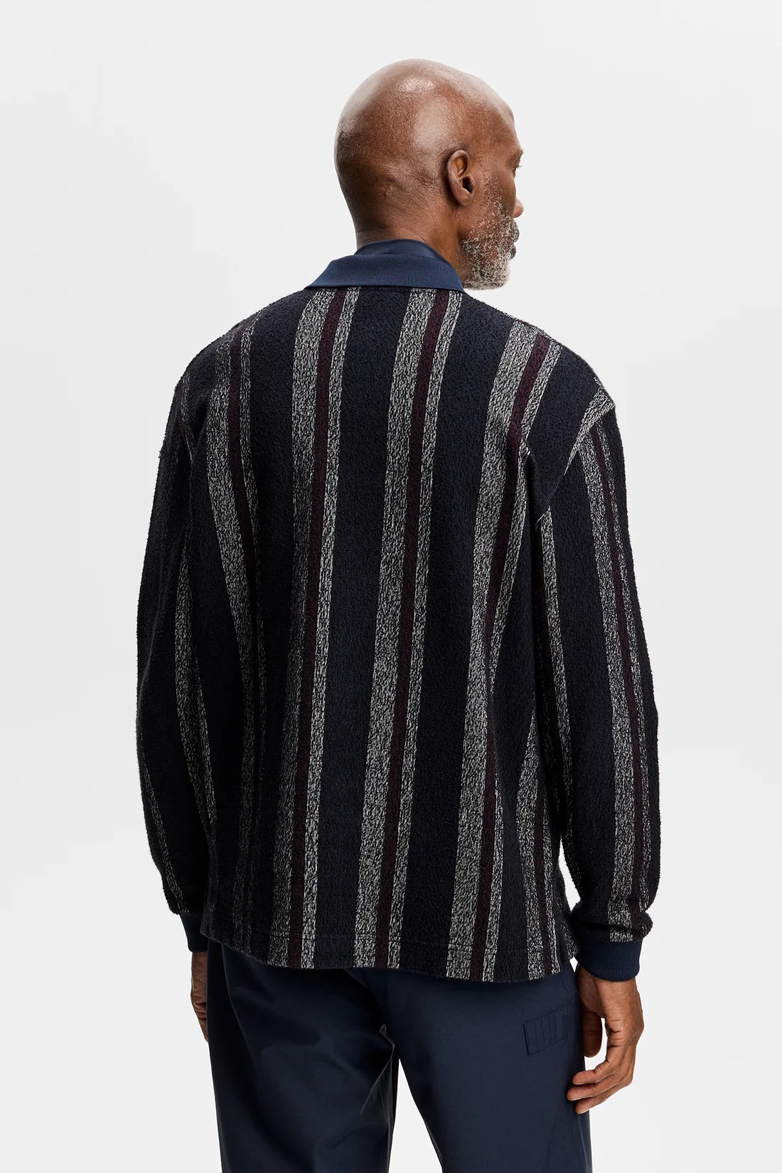 O630 GARRETT POLO STRIPE NAVY