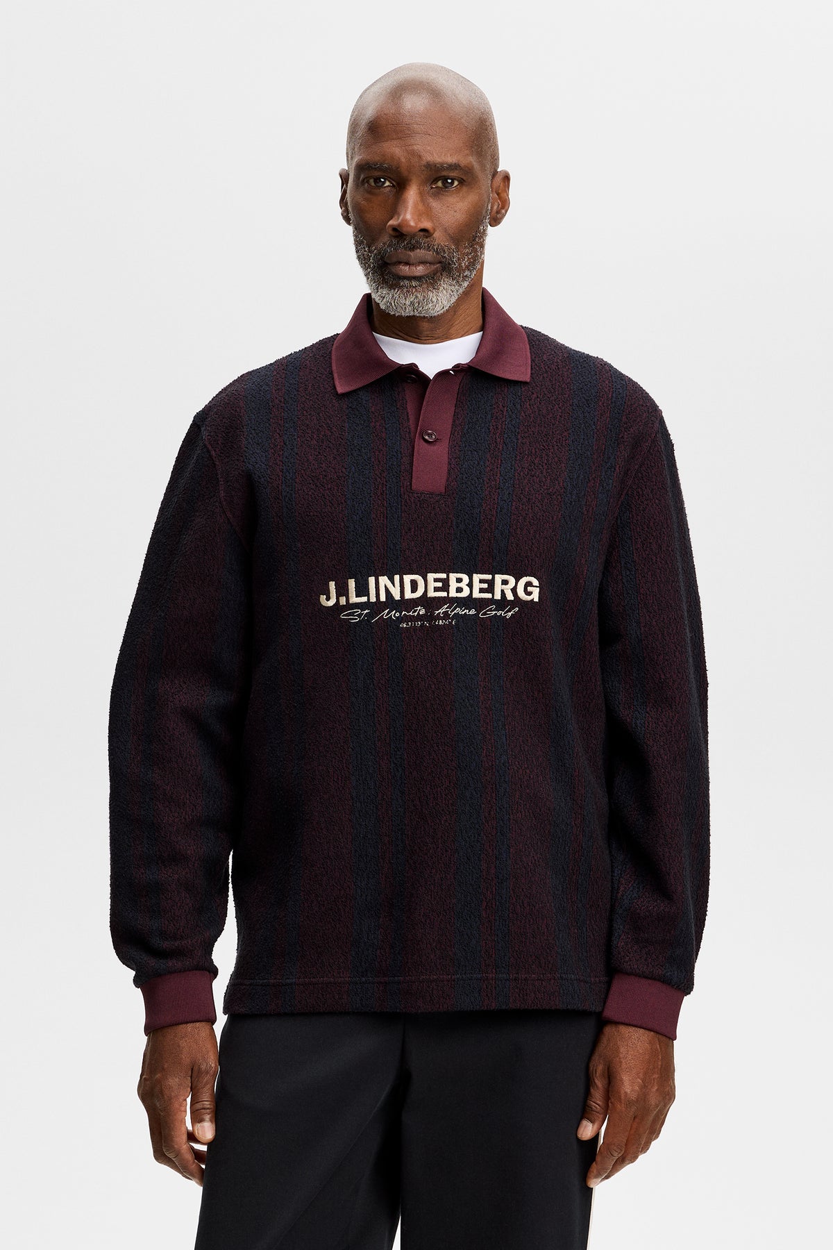 G163 GARRETT POLO STRIPE WINE